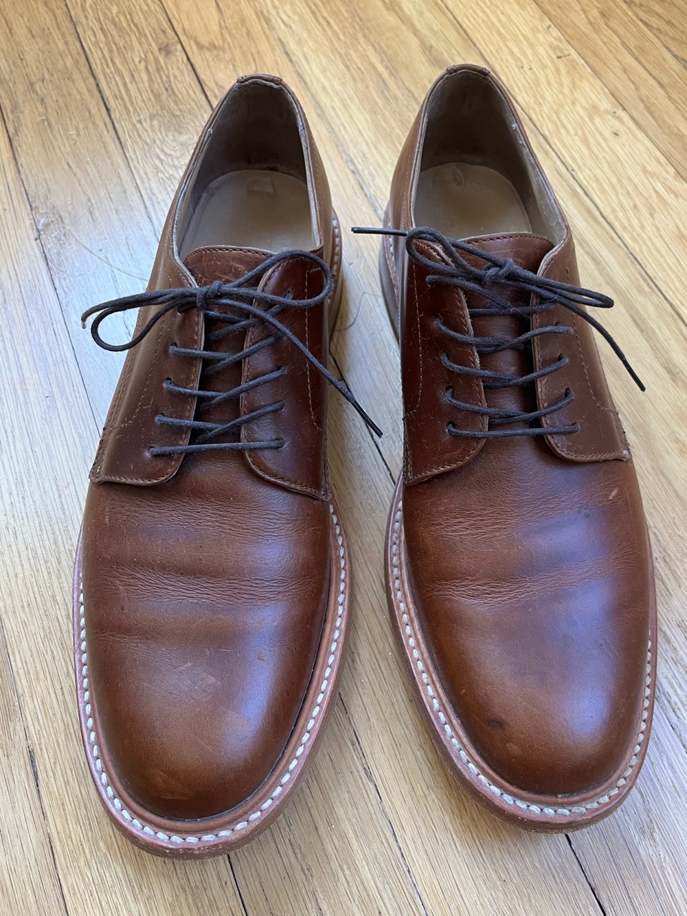 Taylor Stitch Chestnut Brown Leather Derby Shoes - Picture 2 of 8